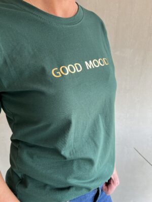 Good mood shirt groen