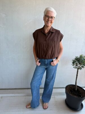 Bruine blouse met elastiek