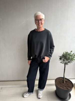 Grijze sweater met elastiek