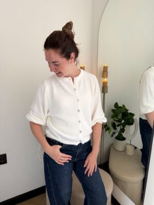 Wit vestje met 3 kwart mouw