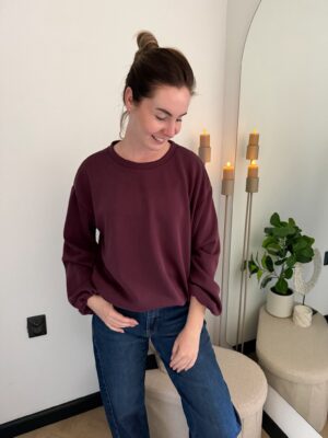 Bordeaux sweater met elastiek